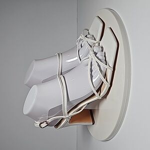 NWOT Loirit Sandals Heels Strappy Chunky Square Toe Ankle Strap White 9